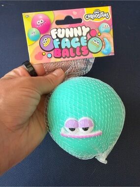 Five Below Funny Face Balls Teal Squeeze Ball